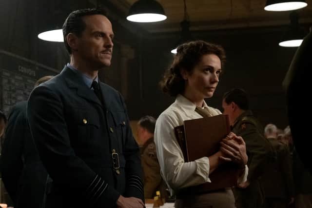 Andrew Scott as Captain James Stagg and Kerry Condon as Captain Kay Summersby in director Anthony Maras' PRESSURE, a Focus Features release. Credit: Alex Bailey/Focus Features/STUDIOCANAL © 2026 All Rights Reserved.