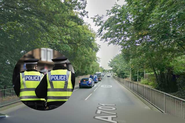A 76-year-old cyclist was taken to hospital with serious injuries following a crash on the A702 Edinburgh Road in Penicuik.