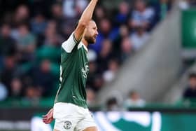 Martin Boyle celebrates a goal for Hibernian