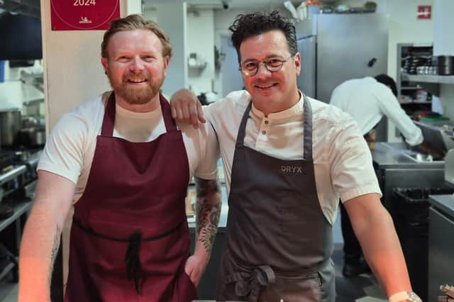 Kevin McPadden and Chef Ruffo Ibarra at Oryx.