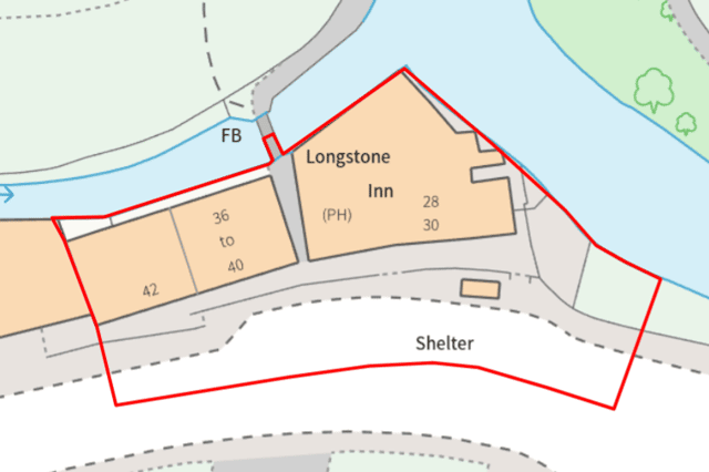 This map shows the the application site in Longstone next to the bus shelter.