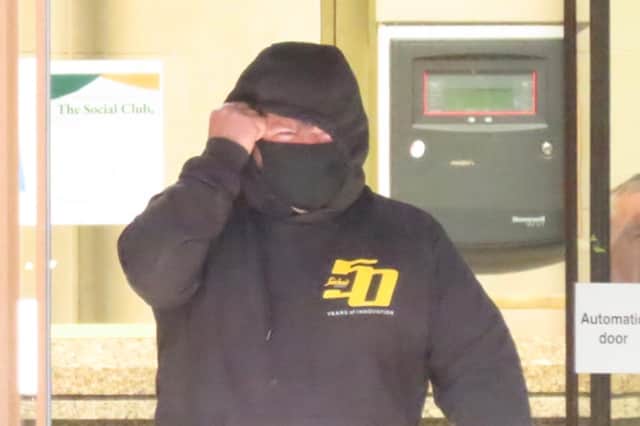 Paul Fraser leaving Edinburgh Sheriff Court.