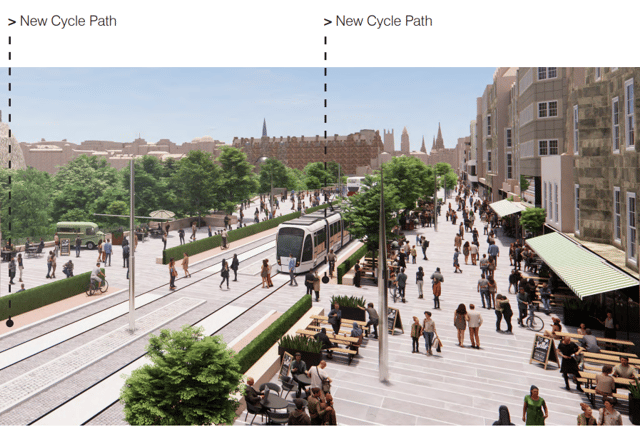 An impression of Princes Street if Richard Murphy's more radical proposals were adopted