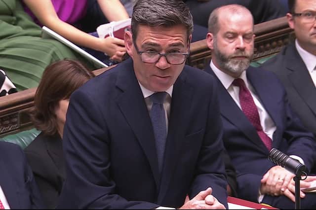 Prime Minister Andy Burnham speaking in the Commons