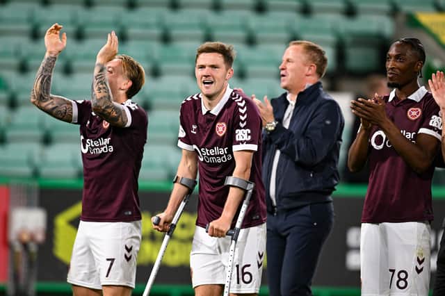 Captain on the night left Leith on crutches.