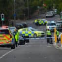 Two drivers have been hospitalised and Lasswade Road remains shut after a crash on the busy road earlier today. 