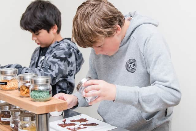 Stock photo of kids at the Chocolatarium in Edinburgh.