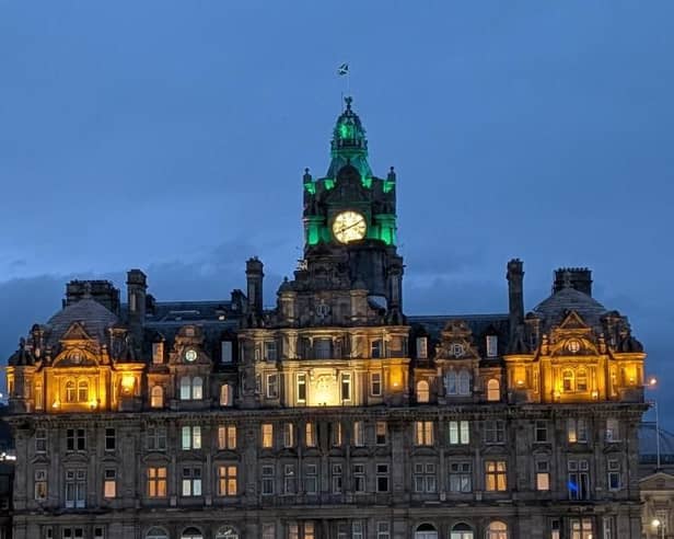 Balmoral Hotel will be among one of the Edinburgh landmarks illuminated in green on Thursday