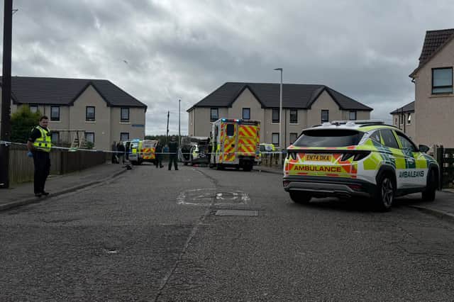 Harestanes Road in Armadale was closed following the incident.