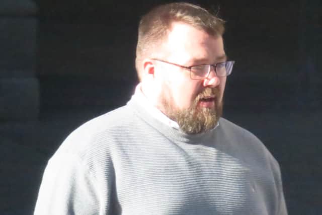 PC David Brown, pictured outside Edinburgh Sheriff Court.