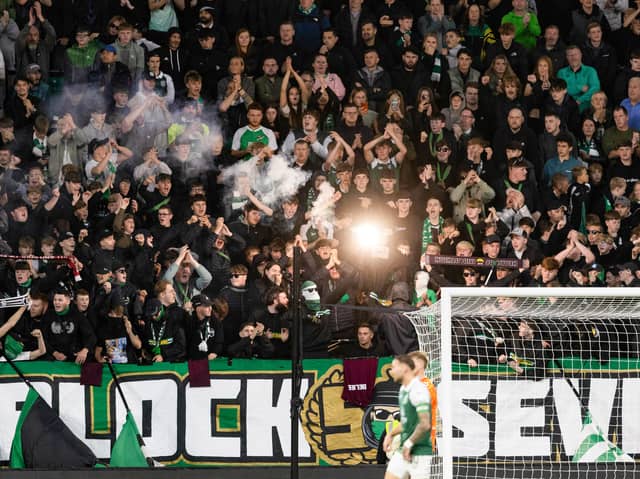 Block Seven have been banned for Hibs' match against Kilmarnock.