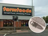 Police found a knife on the shoplifting suspect when they traced him