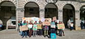 Living Rent campaigners staged their protest outside the City Chambers