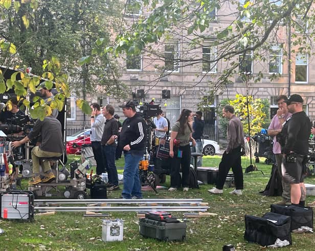 Filming crew descended on Rodney street to set up equipment as filming for season two of Dept Q continues 