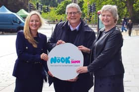 Left to right - June Pennykid, managing director of Keegan & Pennykid_ Billy Watson, chief executive of SAMH_ and Shona Littlejohn, chairwoman of SAMH.