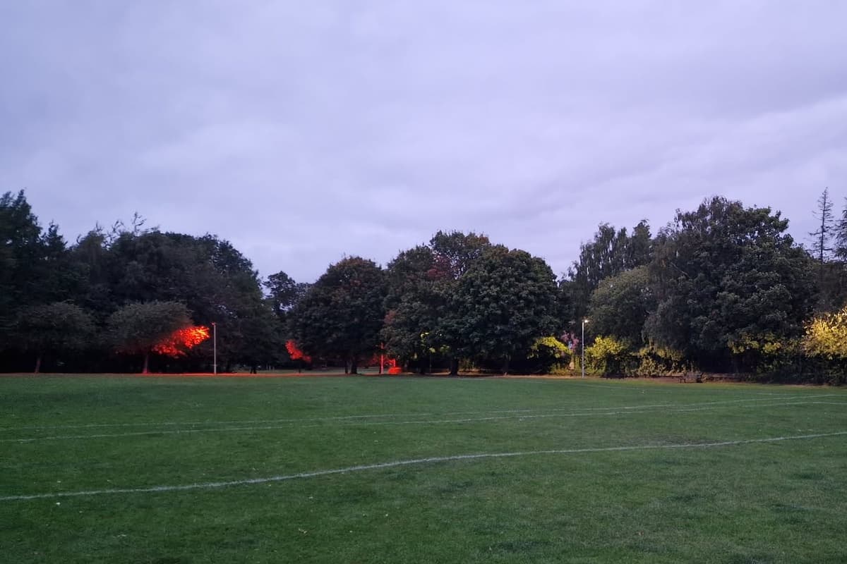 Red Roses Fixtures Edinburgh park's lights glow red following 'sorely needed' upgrades