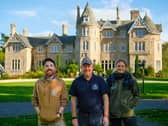 Midlothian Countryside Rangers Andrew Todd, Alan Krumholds and Jo Cooke at Vogrie House.