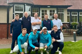 Craigielaw’s triumphant team celebrate winning the 2026 Inter Cities Match at Mortonhall