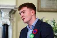 Scottish swimmer Archie Goodburn at Downing Street (Hannah Mckay/PA)