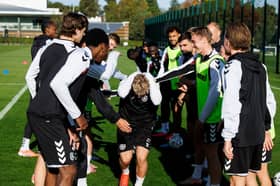 Aron Benjaminsen during a Heart of Midlothian training session at Oriam