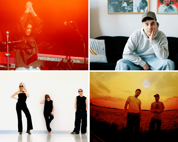 Four Edinburgh acts - Barry Can't Swim, Sonedo, Swim School, and Boards of Canada (L-to-R) - have been nominated for Scottish Album of the Year 2026.
