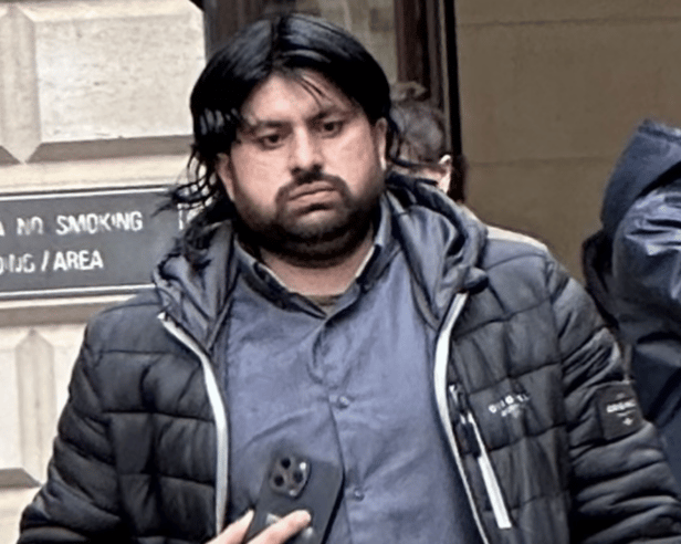 Muddasier Hussain, from Oldham, pictured outside Edinburgh Sheriff Court.