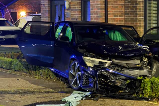 The damage to one of the vehicles