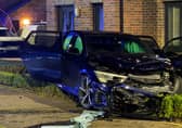 The damage to one of the vehicles 