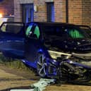 The damage to one of the vehicles 