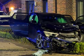 The damage to one of the vehicles 
