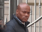 Former soldier Lamar Lewis pictured outside Edinburgh Sheriff Court.