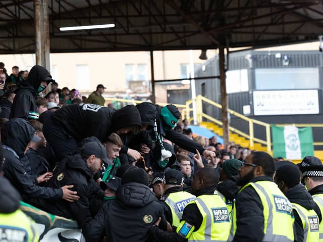 Supporters clashed with police at Tannadice on October 10.
