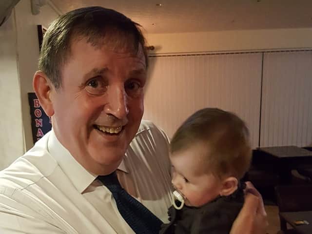 Bro Eddie with a baby Ava when she was first released from hospital