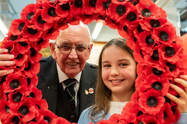 Poppyscotland beneficiary Rev.Peter Meager with youngest volunteer Ava Mitchell age 11