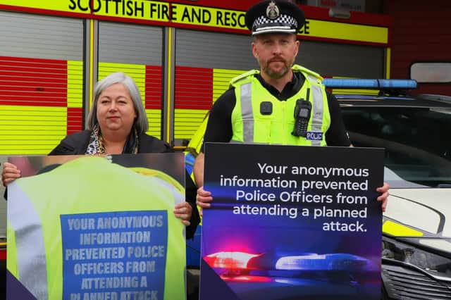 Chief Superintendent David Robertson and MSP Kirsten Oswald were at the launch of Operation Moonbeam at SIghthill Fire Station.