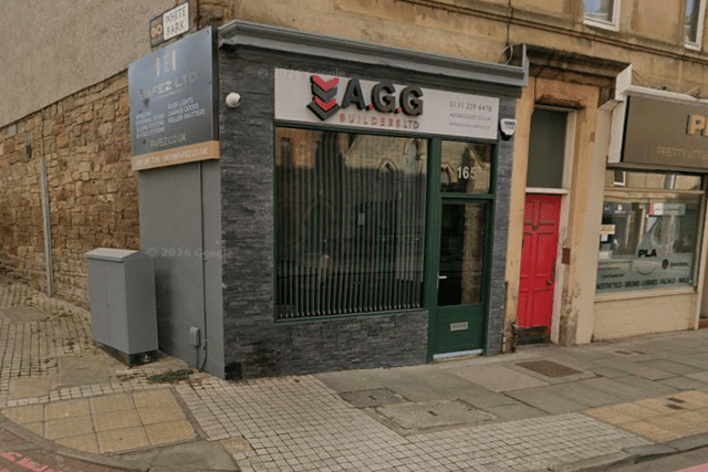 The proposed new serviced apartments would be built at the back of this Gorgie Road office/ shop.