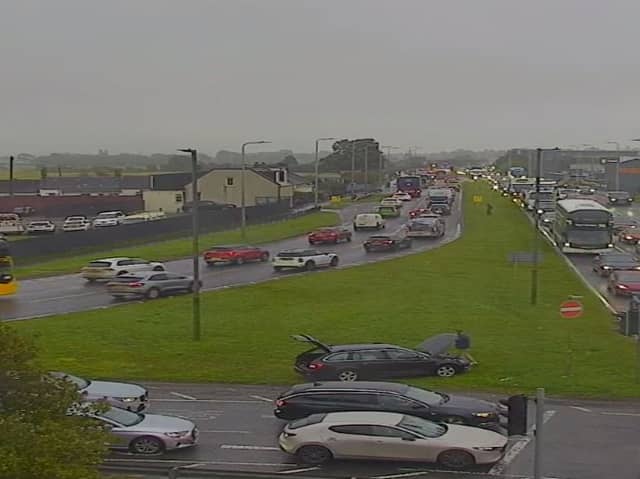 Traffic Scotland has warned of delays near Edinburgh Airport 