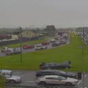 Traffic Scotland has warned of delays near Edinburgh Airport 