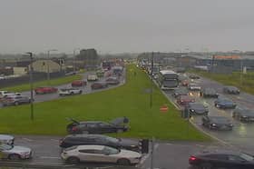 Traffic Scotland has warned of delays near Edinburgh Airport 