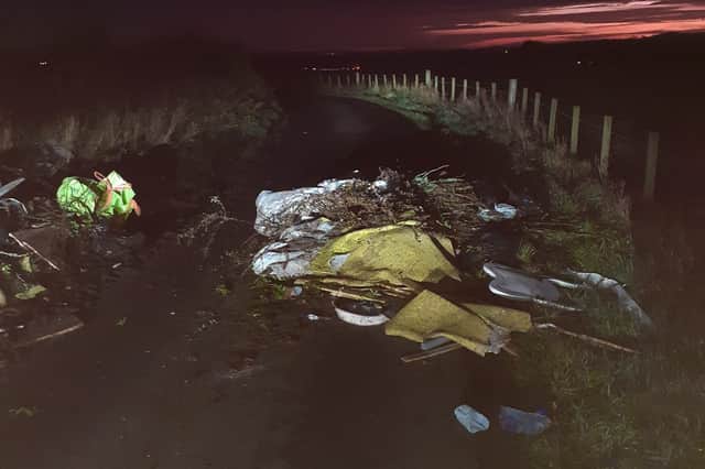 The rubbish was discovered on Friday morning