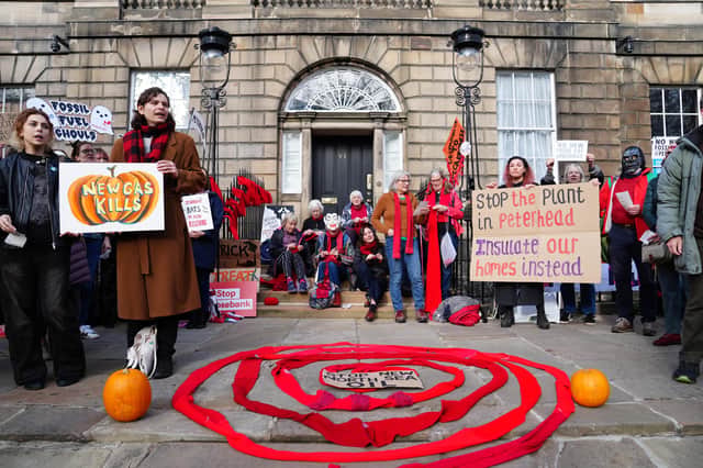 The demonstration was a protest against decisions of both the UK and Scottish governments