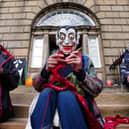 Environmental campaigners hold a Halloween-themed demonstration outside Bute House to protest at the UK Government's approval of the Jackdaw gas field and the Scottish Government's approval of a new gas-burning power plant at Peterhead