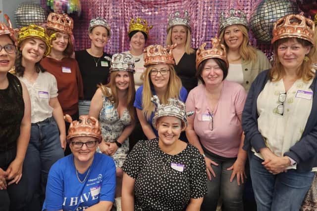 The group of attendees at Saturday's alopecia event