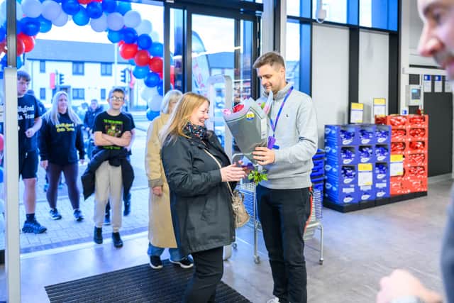 The new stores first visitors received gifts upon their arrival