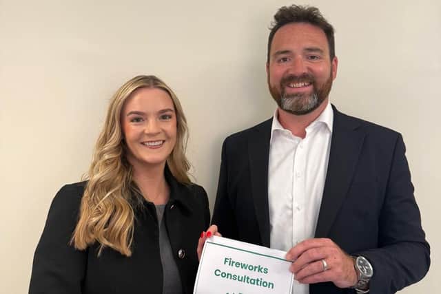 Gregor Poynton MP handing over his Livingston constituency survey to  Minister of State, Kate Dearden, in the Department for Business, Innovation, Science and Trade who is leading on the UK Labour Government consultation.