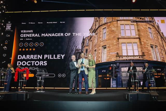 Left to right: David McBride, Brand Operations Director for Belhaven and Cornerstone at Greene King, Darren Pilley, General Manager of Doctors, Jodie Tate, COO of Greene King