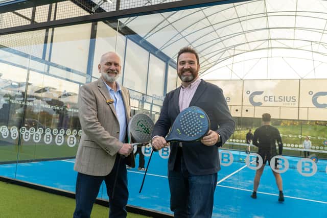 General Manager Trevor Jackson (left) and Gregor Poynton MP for Livingston (right) at the new Livingston courts. 
