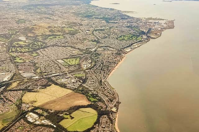 aerial view of surrounding of edinburgh scotland england UK