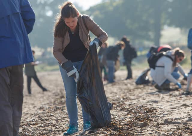 Volunteers take part in Great British Beach Cleans. Picture: Toby Williams