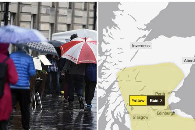 Yellow weather warning issued for Edinburgh this weekend as heavy rain set to hammer the Capital